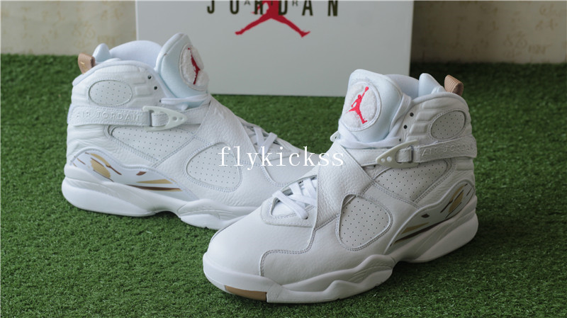 Authentic Air Jordan 8 Retro OVO White